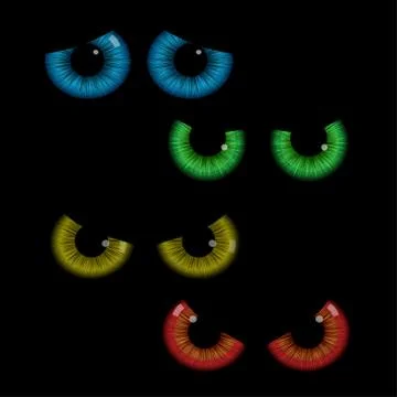 Set of colorful eye balls. Vector illustration Stock Illustration