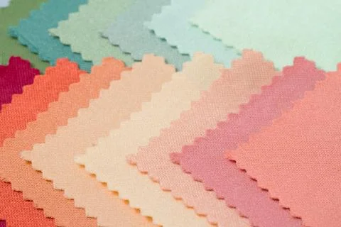 Set of colorful fabric samples texture Stock Photos