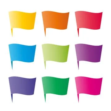 Set of colorful flags イラスト素材
