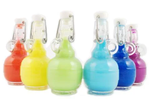 Set of Colorful flasks Stock Photos
