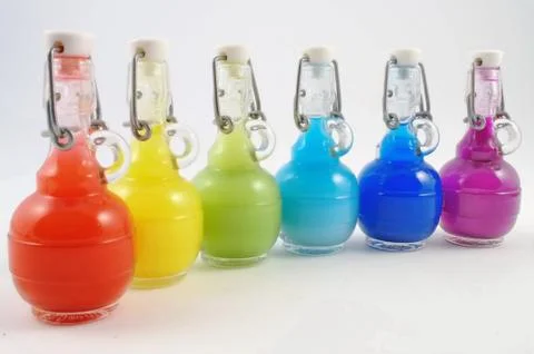 Set of Colorful flasks Stock Photos