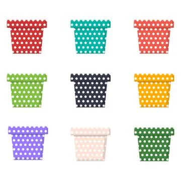 Set of colorful gift boxes, presents isolated on white background. Sale, shop Stock Illustration