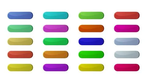Set of colorful glossy buttons. Vector illustration isolated on a white bac.. イラスト素材
