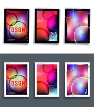 Set of colorful gradient background template for the banner, flyer, poster, c Stock Illustration