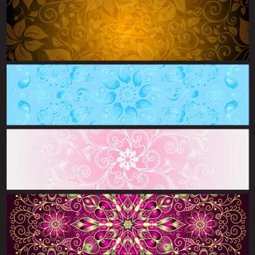Set colorful gradient banners for design Stock Illustration