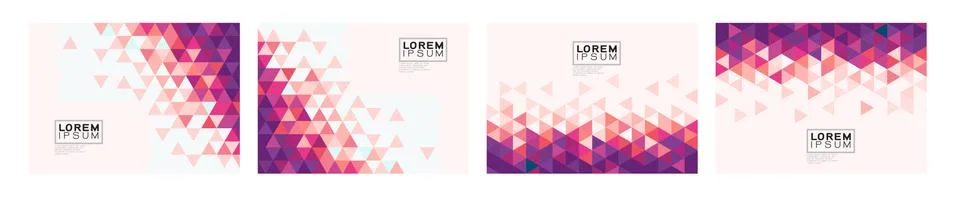 Set of colorful gradient triangle on white background. Stock Illustration
