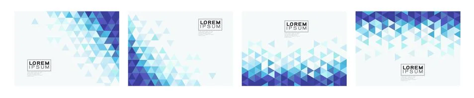 Set of colorful gradient triangle on white background with space. Stock Illustration