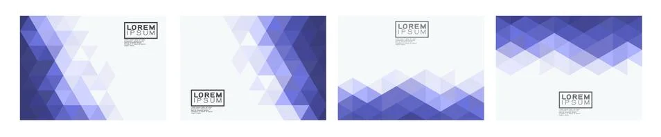 Set of colorful gradient triangle on white background with space. Stock Illustration