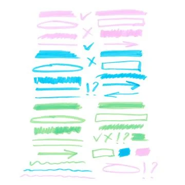 Set of colorful highlight elements Stockillustratie