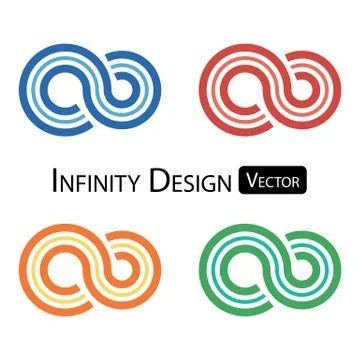 Set of colorful infinity symbol 스톡 일러스트