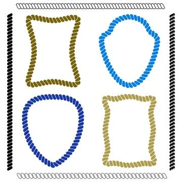 Set of colorful isolated vector frames of rectangular and the shield shape Illustrazione stock