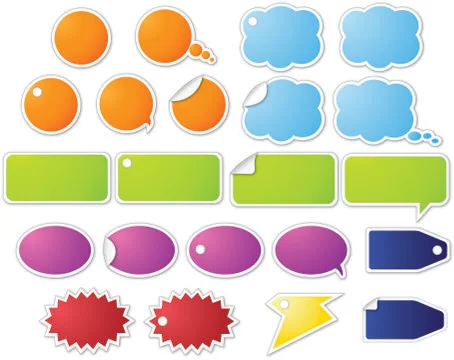 Set of Colorful Labels Stock Illustration