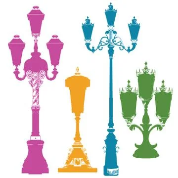 Set of colorful lanterns 스톡 일러스트