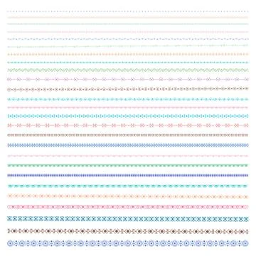 Set Of Colorful line grunge hand drawn textures. Illustrazione stock