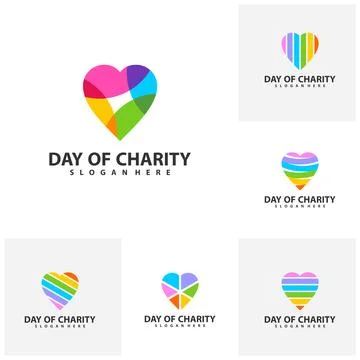 Set of Colorful love logo vector template. Creative Love logo design concep.. Stock Illustration