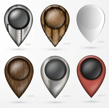 Set of Colorful Map Markers Stock Illustration