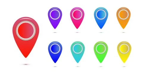 Set of Colorful Map Markers Stock Illustration