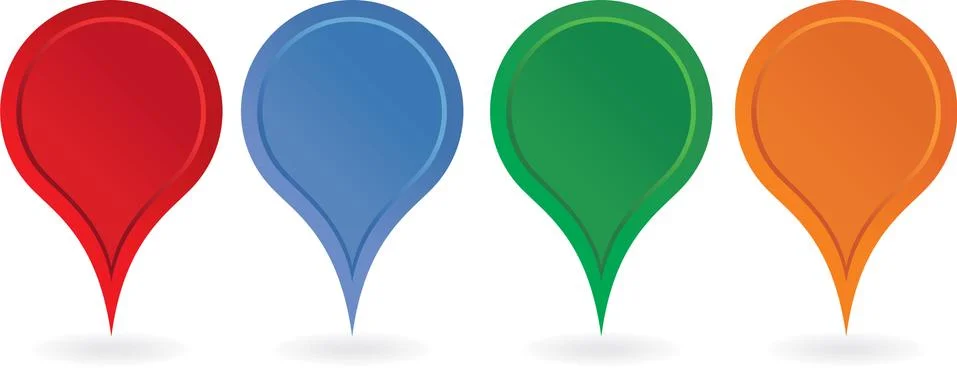 Set of colorful map pointers. Vector Stockillustratie