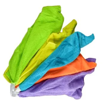Set of colorful microfiber cloths Stock Photos