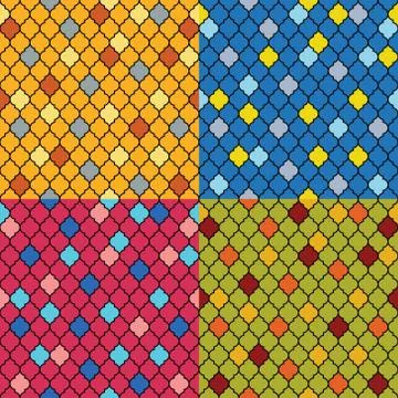 Set of colorful moroccan seamless patterns Illustrazione stock