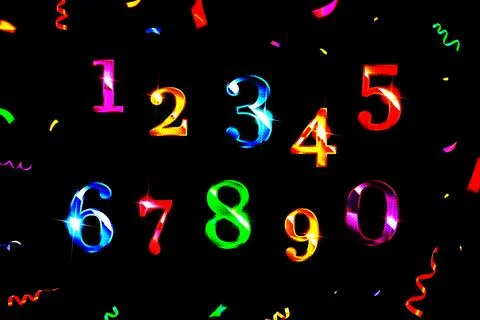 Set of colorful numbers Stock Illustration
