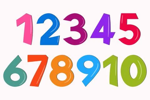 Set of colorful numbers. Vector illustration. Template elements for greeting Stock Illustration