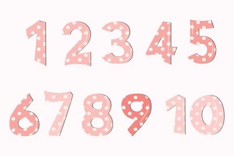 Set of colorful numbers. Vector illustration. Template elements for greeting Illustrazione stock