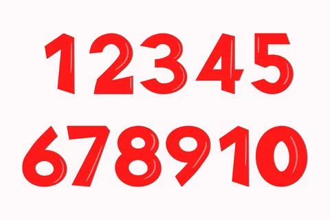 Set of colorful numbers. Vector illustration. Template elements for greeting Stock Illustration