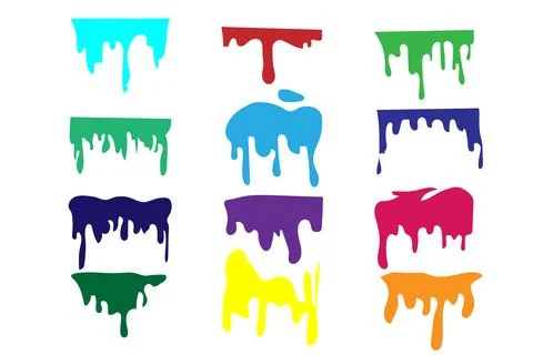 Set of colorful paint splashes. Colored paint splashes Stock Illustration
