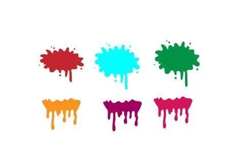 Set of colorful paint splashes. Colored paint splashes Stock Illustration