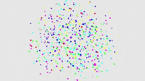 Set of colorful particles of confetti explosions. Elements isolated on alpha png Stock Footage 294263754
