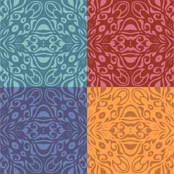 Set of colorful patterns (seamlessly tiling) Stock Illustration