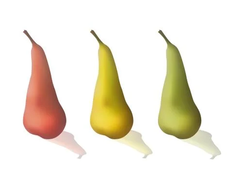 Set of colorful pears. Stock Illustration