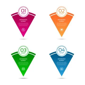 Set of colorful pointers, vector elements for your infographics Stockillustratie