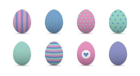 Set of colorful realistic easter eggs Stock Illustration
