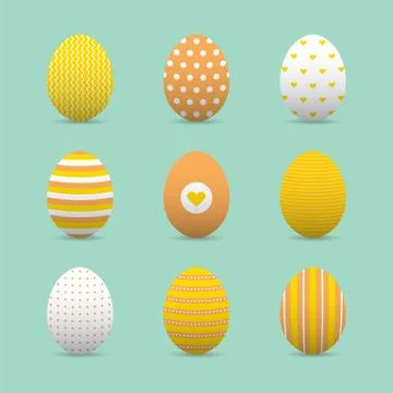 Set of colorful realistic easter eggs Stock Illustration