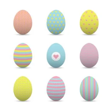 Set of colorful realistic easter eggs Illustrazione stock