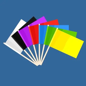 A set of colorful rectangular flags. Vector Stock Illustration