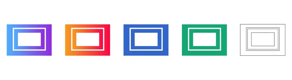 Set of Colorful Rectangular Frames Graphic Stock Illustration