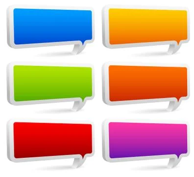 Set of colorful rectangular speech bubbles with empty space イラスト素材