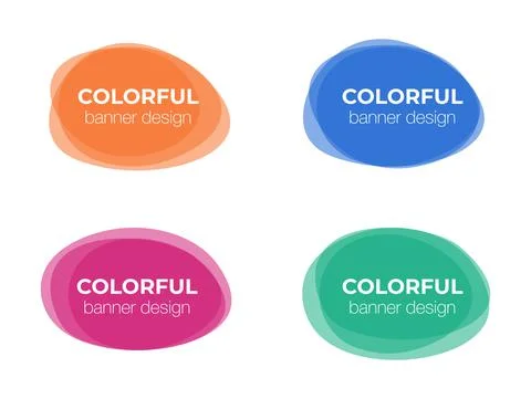 Set of colorful round abstract shape banners. Stock Illustration