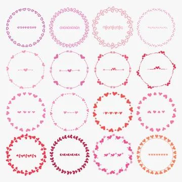 Set Of Colorful Round Frames For Decoration. Handmade Vector Illustration. Stock Illustration