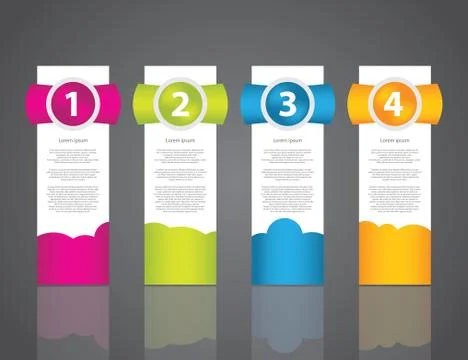 Set of colorful sample labels for various options Stock Illustration