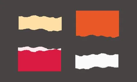 Set of colorful scrapbook torn note paper pieces Stock Illustration