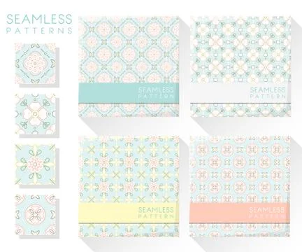 Set of colorful seamless patterns Illustrazione stock