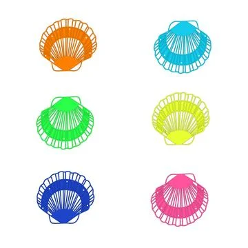 The set of colorful seashells. Stock Illustration