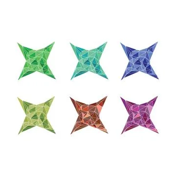 Set of colorful shape of geometry Stock Illustration