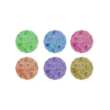 Set of colorful shape of geometry Stock Illustration