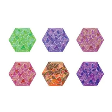 Set of colorful shape of geometry Stock Illustration