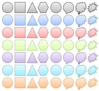 Set of colorful shapes Stock Illustration